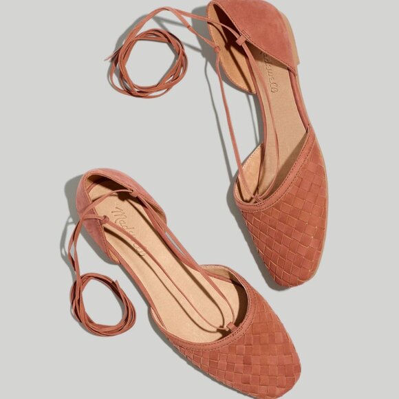 Madewell Shoes - EUC Madewell Celina Woven Nubuck Lace Up Flats